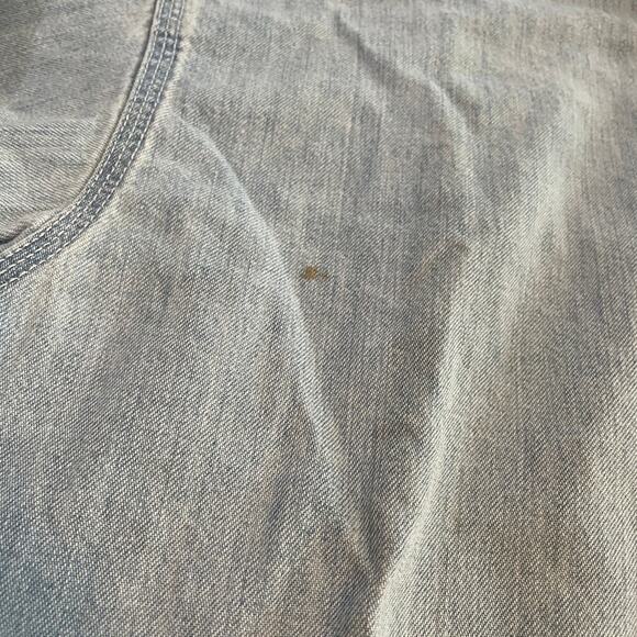 Vintage Western Denim Jean Shirt Womens Medium Pres De Chamonix Dad Grunge 90s - Picture 4 of 13